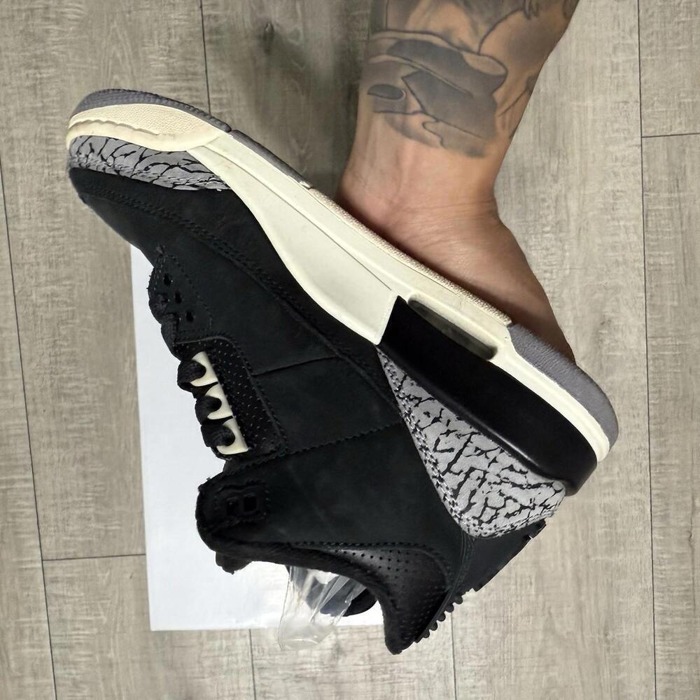 Nike Air Jordan 3 Retro OFF NOIR  Black CK9246-001 Womens Size 6 - Picture 4 of 10